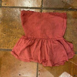 pink/coral tie back tube top